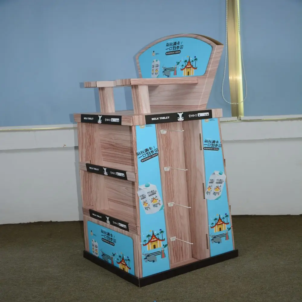 4 Side Retail Store Product Display Unit Stands Corrugated Cardboard Candy Food Beverages Cardboard Display Rack
