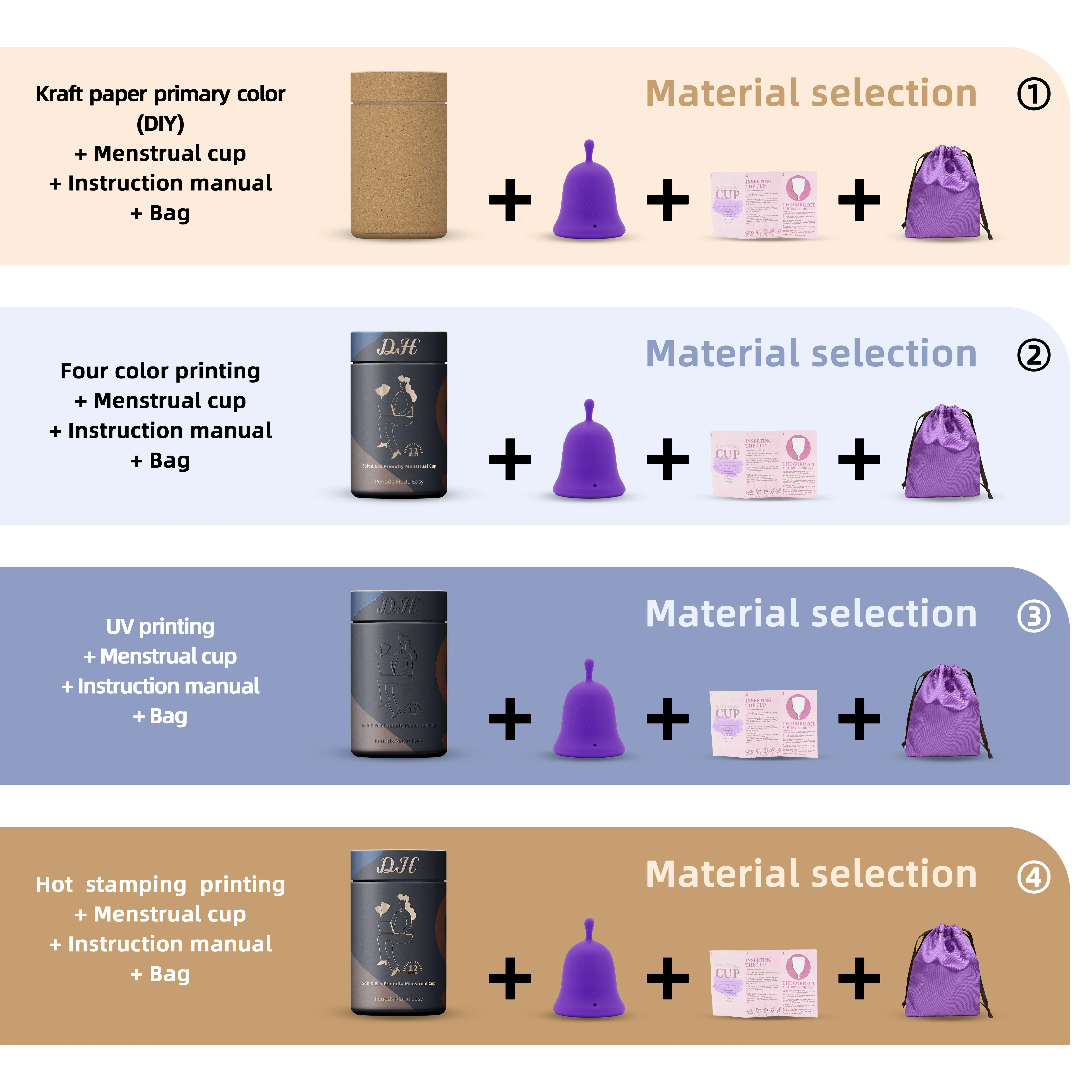 DH teen medical rainbow silicone sterilizer period menstrual cup reusable for woman period customize