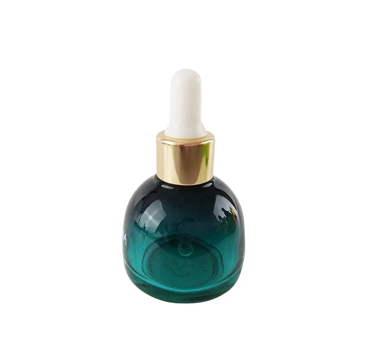 30ml luxury Turquoise Dome Glass dropper bottle for serum