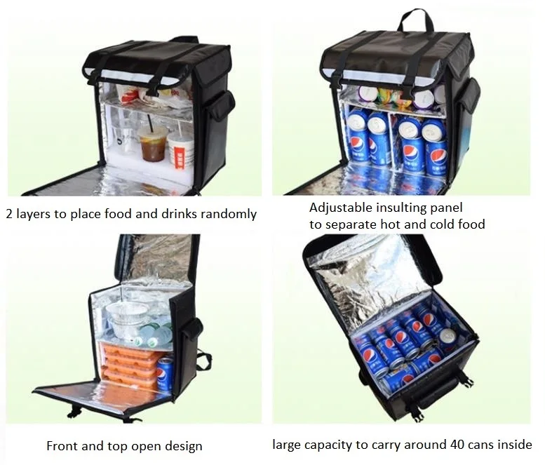 Restaurant Catering Takeaway Large Thermal courier Backpack Hot Food Packaging Thermo Insulated Delivery Bag On motor Scooter
