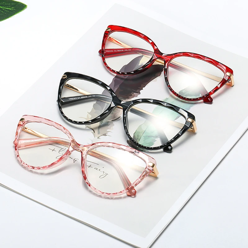 Ms 92302 New Fashion Cat Eye Optical Eyewear Computer Blue Light Blocking TR Frame For Eye Glasses Pc Unisex