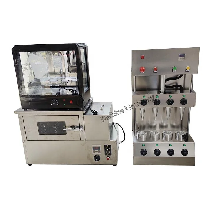 4 Heads Commercial Factory Price Wafer Biscuit Pizza Cone Making Machines Ice Cream Cone Maker For Sale Cone Pizza Oven