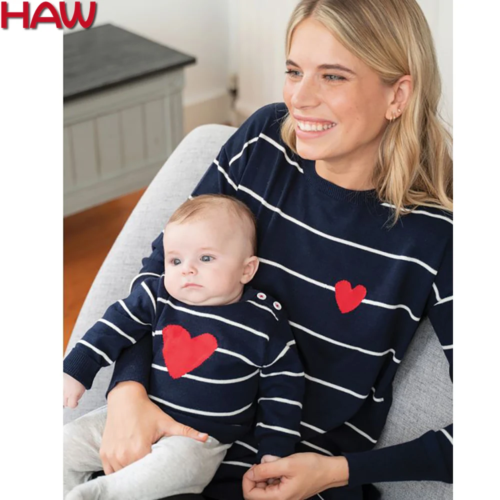 High Quality 100% BCI Cotton Maternity Long Sleeves With Buttons For Pregnant Women Pullover Red Heart Sweater