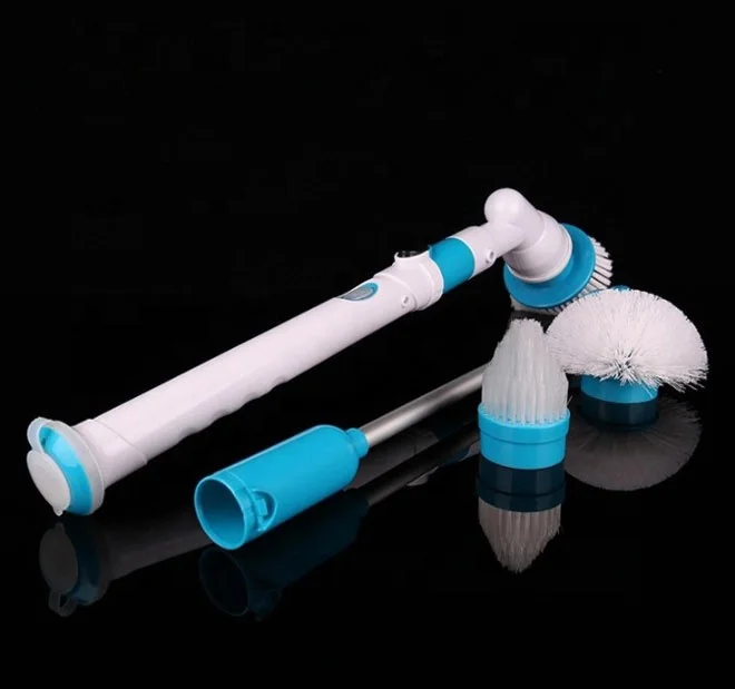 TV products multi-purpose electric power surface cleaner cordless with extended long handle 3 scrubber brush replacement