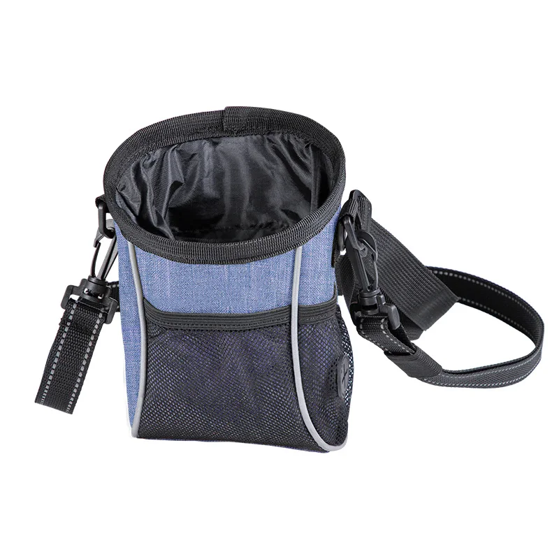 Pet Accessories Dog Treat Training Pouch Bag Dog Waste Poop Bag Dispenser with Reflective Nylon Waist Shoulder Strap