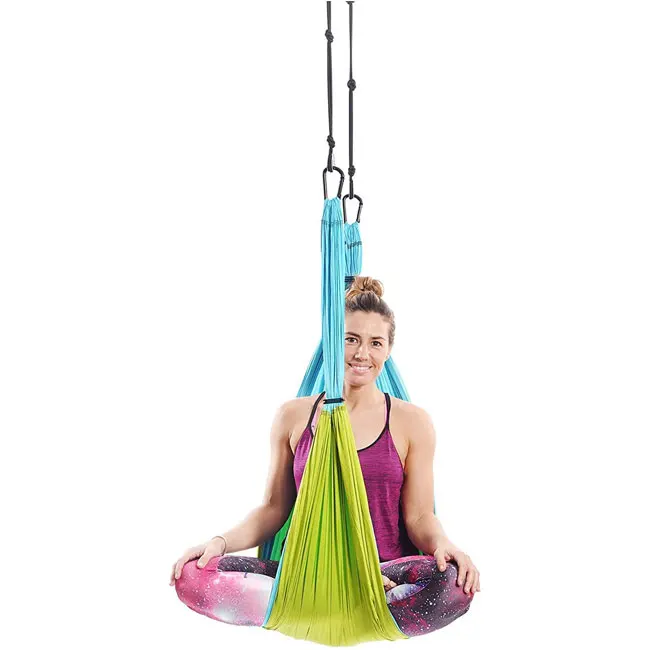 
Sling inversion swing kit yellow aerial yoga silk, ultralight parachute flying aerial yoga equipment 