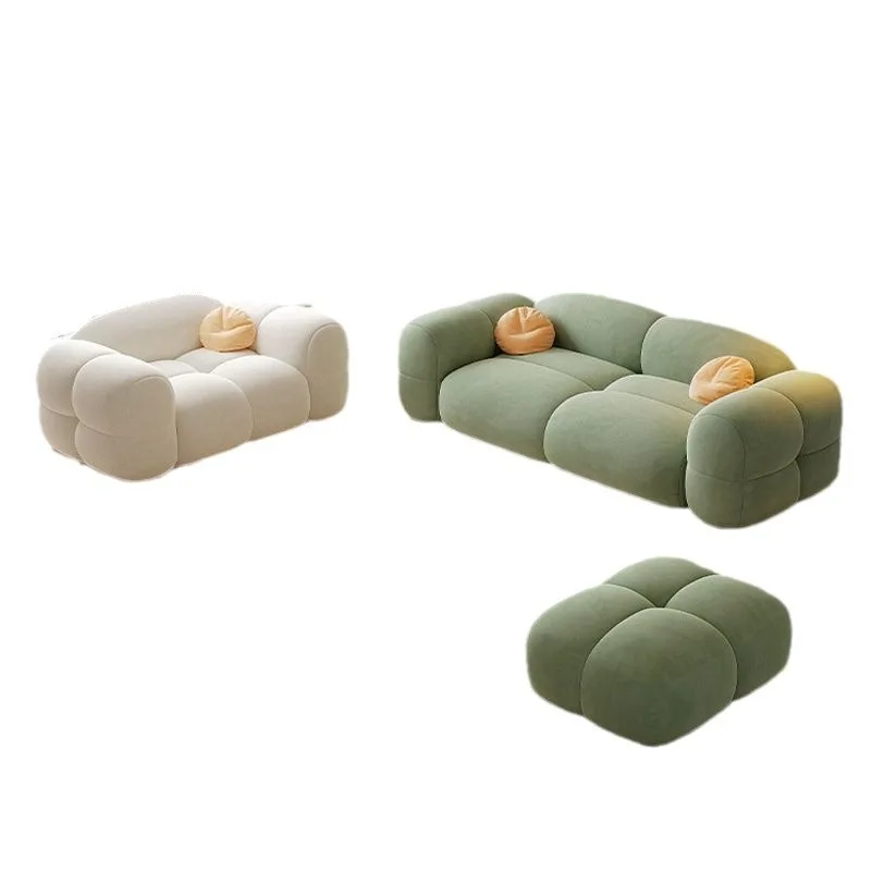 240cm Cream Style Living Room Sofas Nordic Living Room Furniture Home Small Apartment Sofa Set Light Luxury Fabric Jelly Sofa