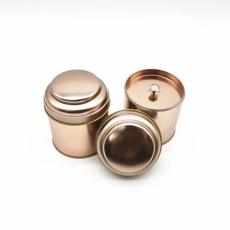High Quality Custom Empty Round 50g Herb Coffee Box Tea Tin Can Box With Inner Lid Tea Metal Can