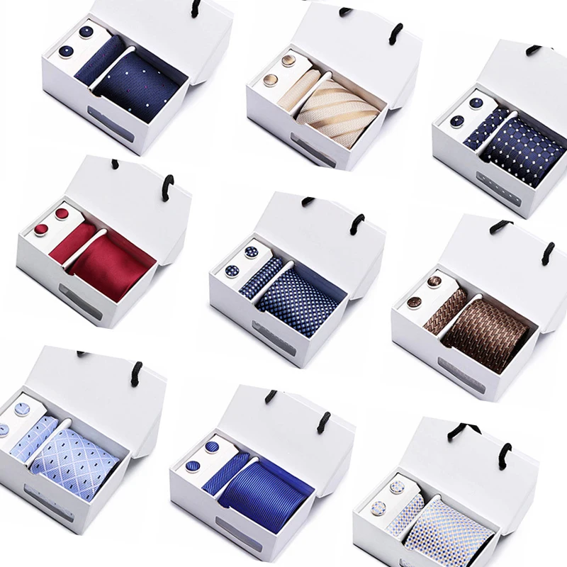 Мужской набор галстуков в коробке шелковые галстуки Пейсли для мужчин подарки свадебный носовой платок