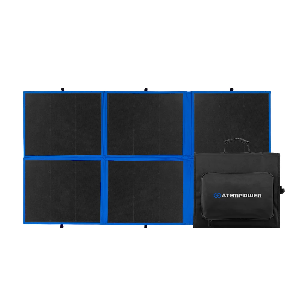 ATEM POWER Lightweight High Efficiency HPBC 120W 200W 300W Portable Camping Folding Solar Panel Foldable Solar Blanket