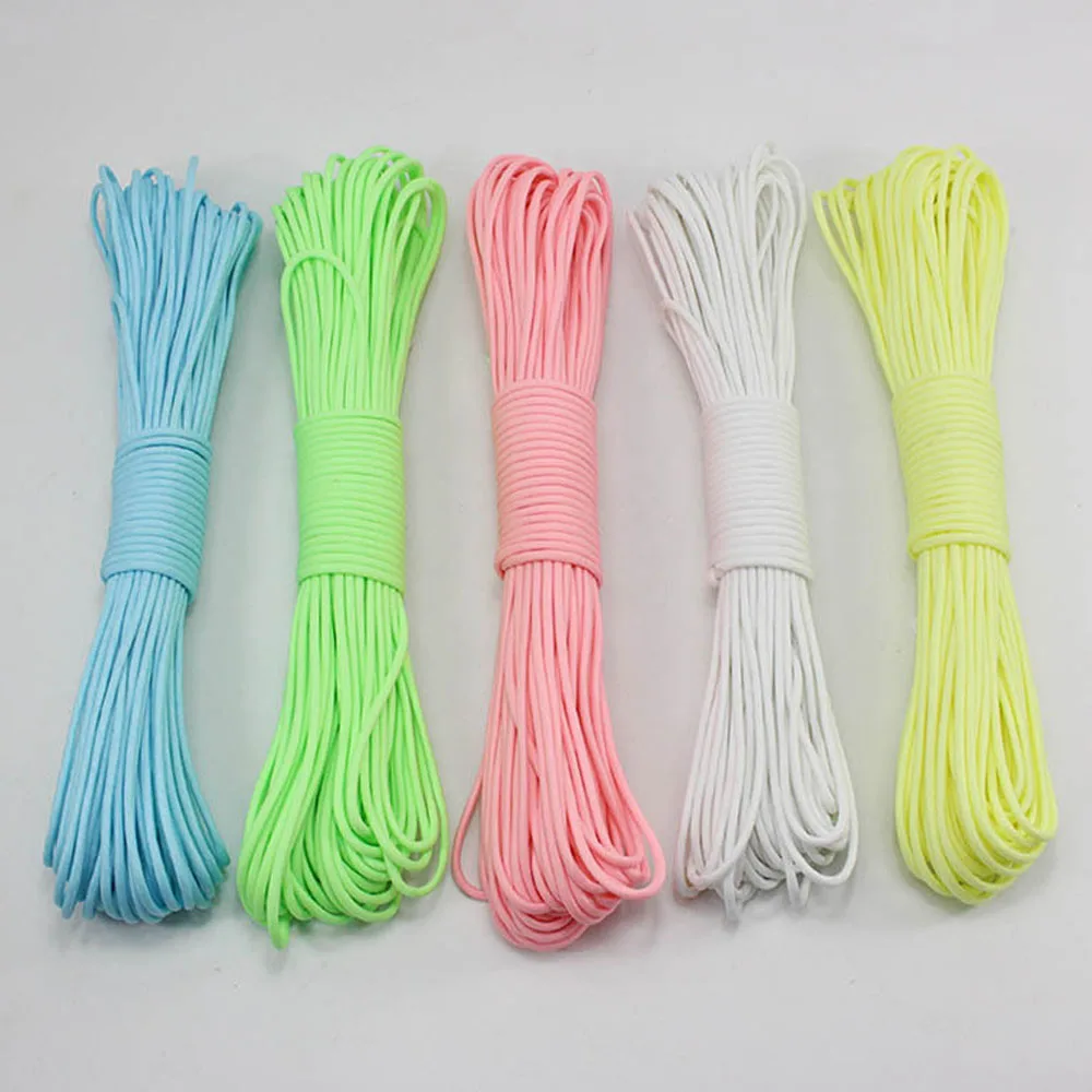 Braided Nylon 3 Strands 6 Strand Camo Glow Reflective Cord 2mm 12m Parachute Rope