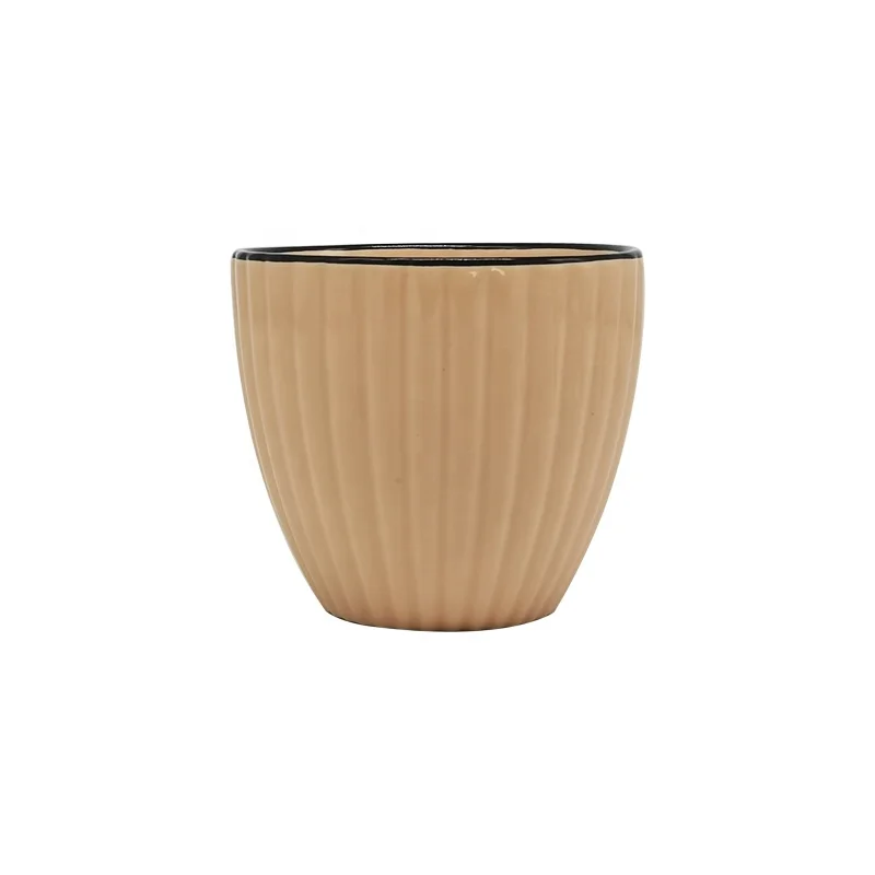 2022 New design coffee mug ceramic mugs cup with spoon with Embossed stripe