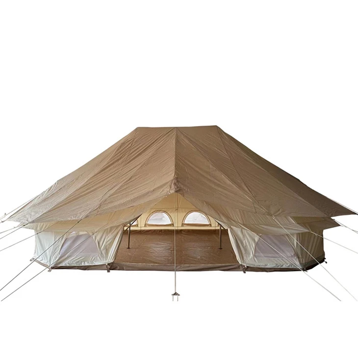 Heavy Duty Oversize Space Waterproof Luxury Outdoor Cotton Straight Bracing Type 8-10 Person Yurt Tent