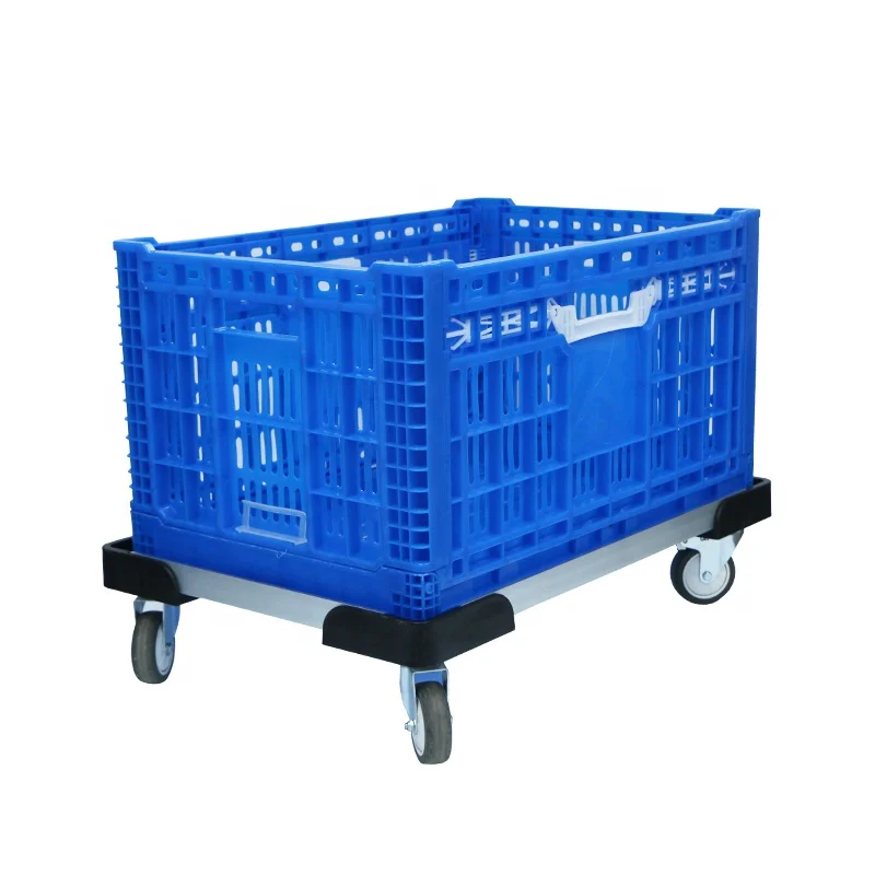 Professional manufacturer 600*400*220 mm Virgin Material Ventilation with button fruits and vegetables plastic folding crate