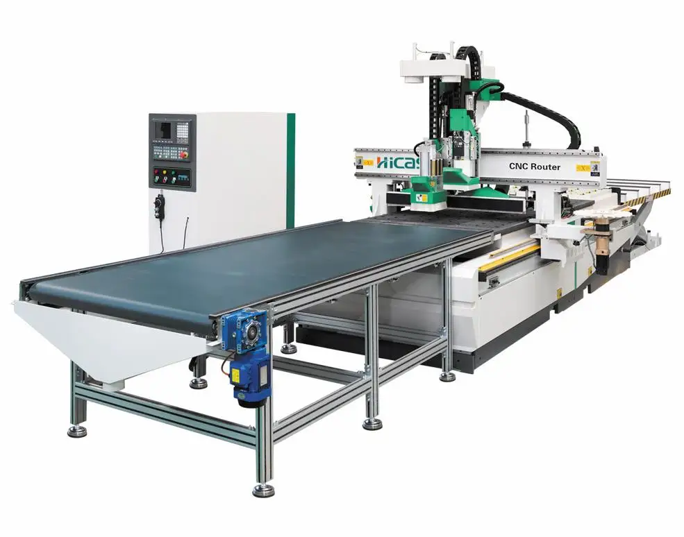 HICAS Wood Furniture Manufacturer Computer Controlled Wood 4 Axiz Atc Cnc Router Nesting Machine