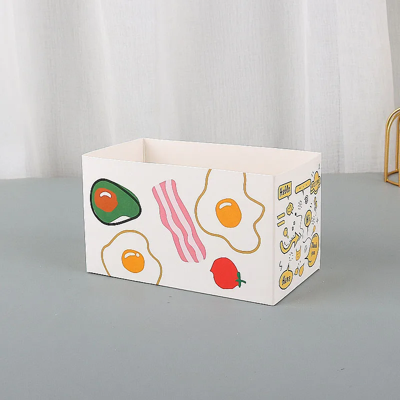 Wholesale Cartoon Toast Bread Wrapping Packaging Paper Boxes Hamburger Breakfast Egg Drop Sandwich Box , Takeaway Sandwich Box