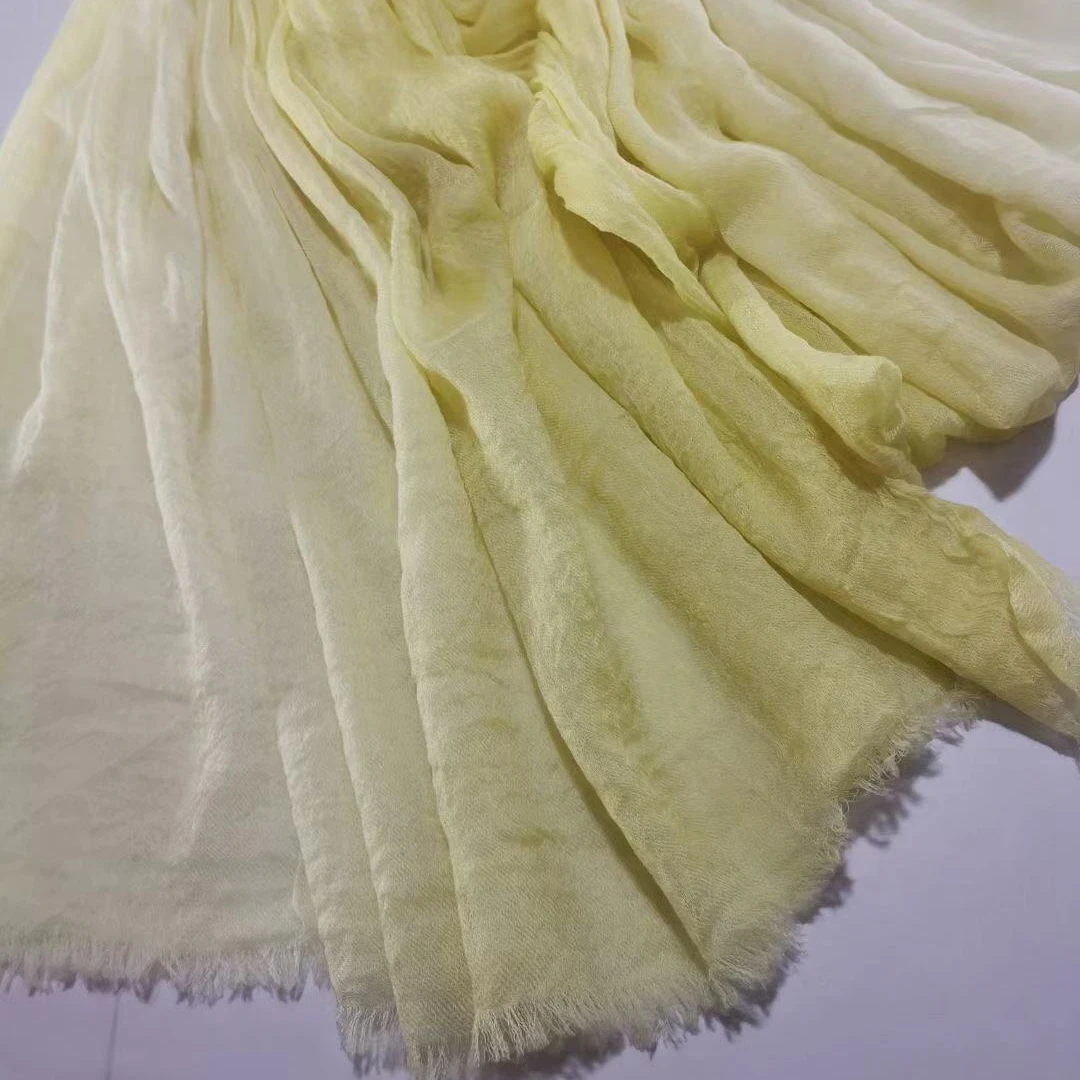 inner mongolia high quality newest fashion wholesale pure cashmere 100% two tone other scarves pashmina pleated crinkle