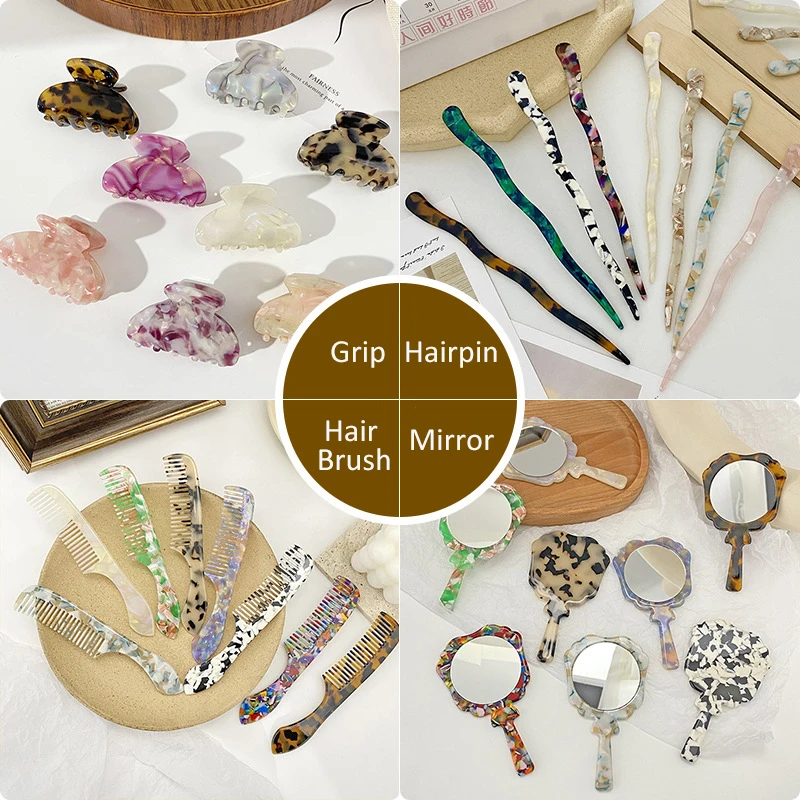 Fashion Cellulose Acetate Hair Comb Personalised Anti-static Wide-tooth Acetic Acid Hair Acrylic Comb Portable Travel Hair Comb