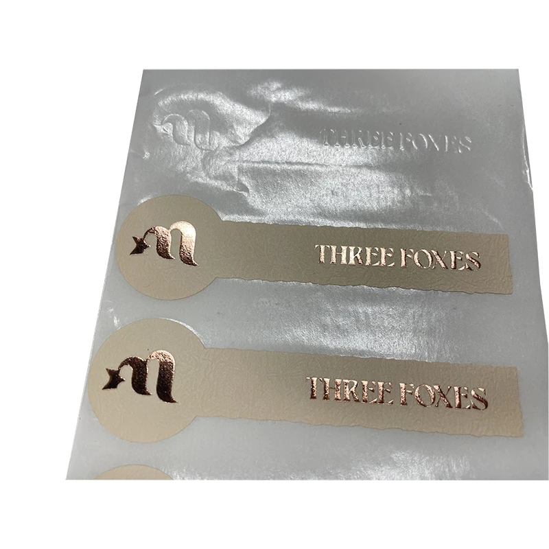 Customized Self-Adhesive Metal Logo Sticker Clear Gold Foil Recyclable Paper Transparent Logo Label Wine Label Print