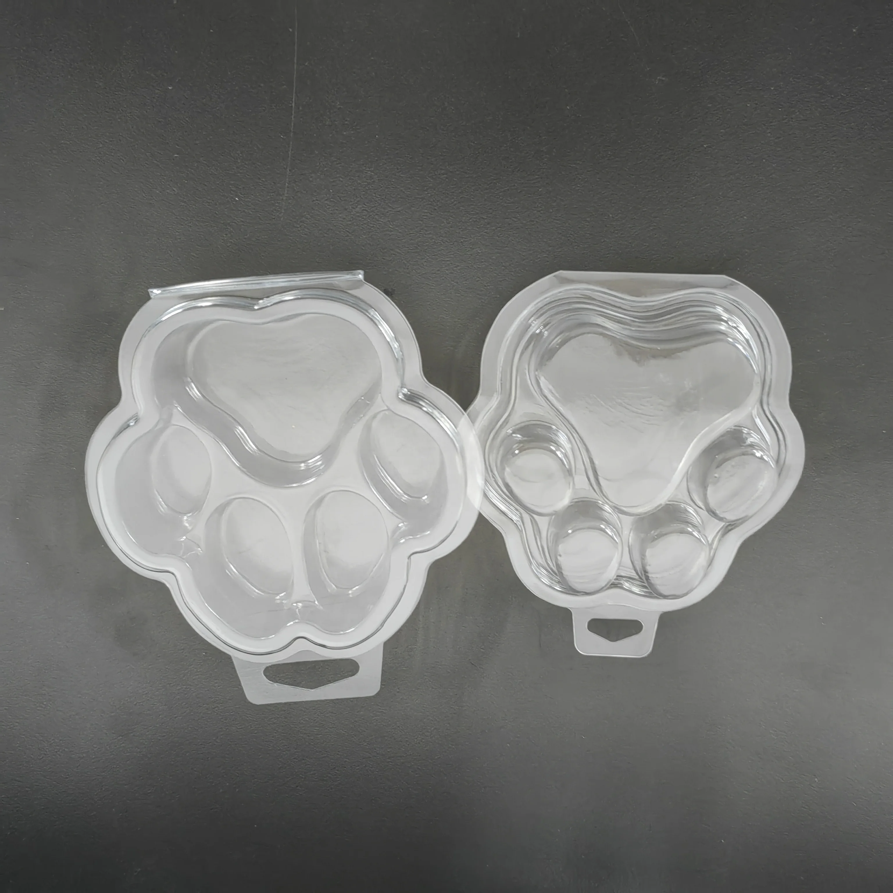 Customized clear PET plastic clamshell packaging for wax melt Christmas wax melting tray containers
