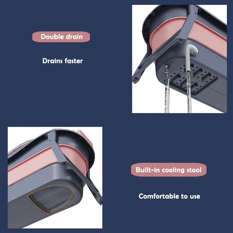 150cm Luxury Extra Large Collapsible Bath Tub Freestanding Plastic Portable Foldable Bathtub For Adults With Lid Pillow