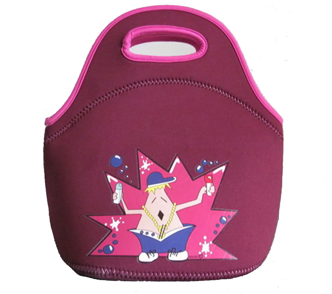 Hot sale neoprene lunch bag funny design insulated cooler lunch bag for kids