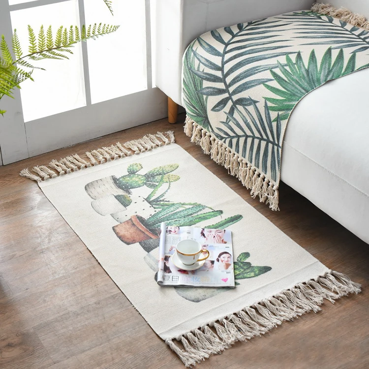 Carpet Manufacturers Nordic Style Printed Area Rugs And Soft Drawing Printed Bohemian Throw Rug with Tassels Door Mats For Home