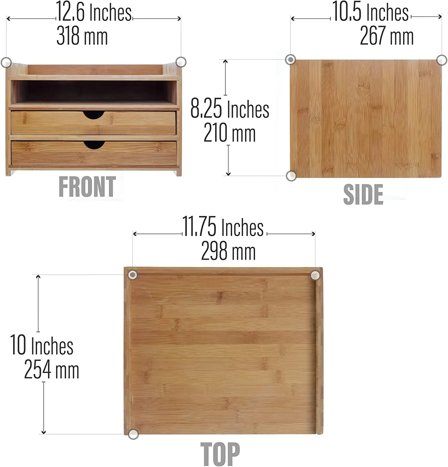 3-х уровневая бамбук Настольный органайзер для стола, аксессуары для рабочего стола с нами и принтом в виде надписей, размер ящики для дома или офиса