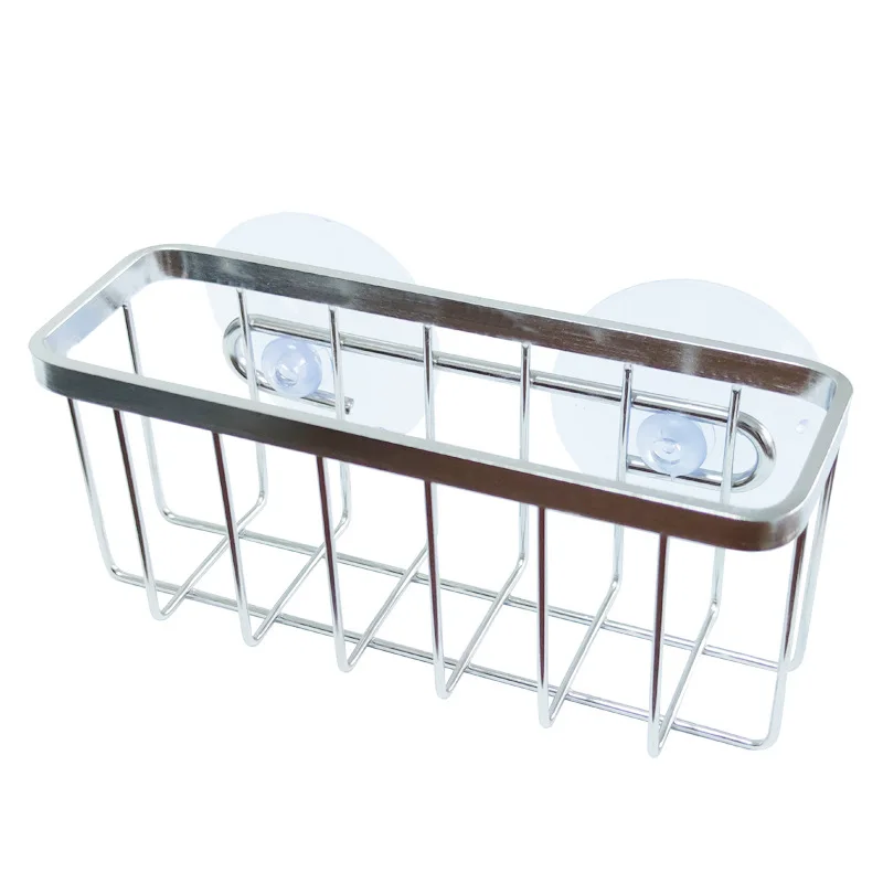 Kitchen Sinks And Bathroom Organization Stainless Steel Soap Dish Sponge Holder Basket With Suction Cups