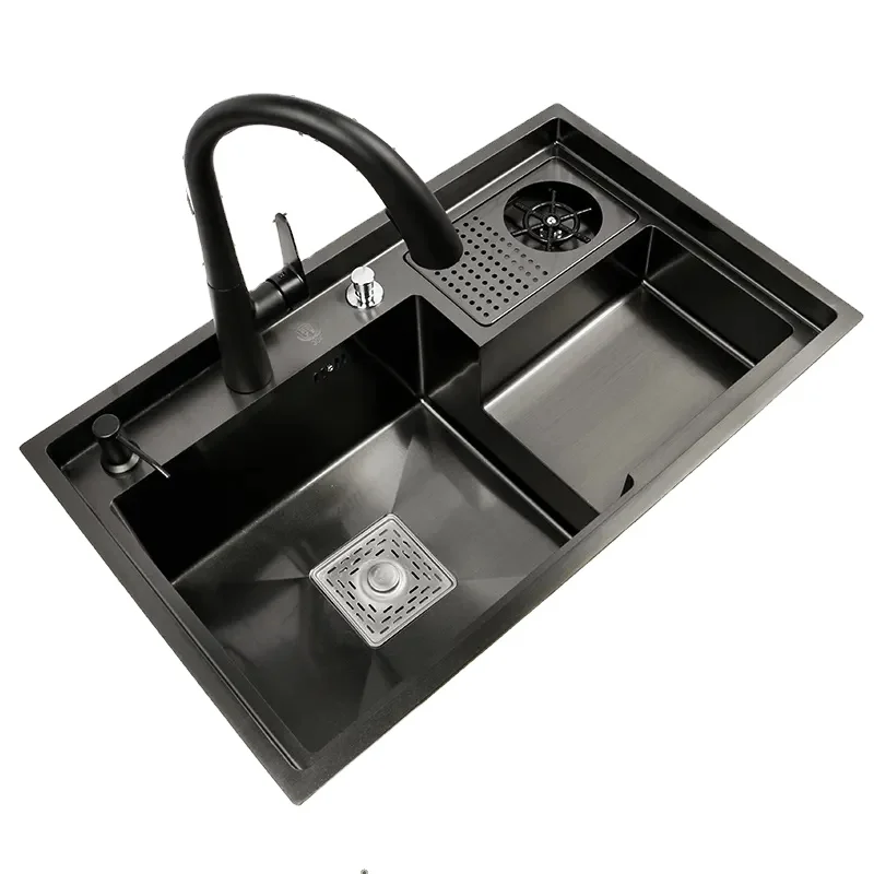 Handmade Nano Stepped Sink Multi-function Large Single Bowel Outdoor China Kitchen Sink Models