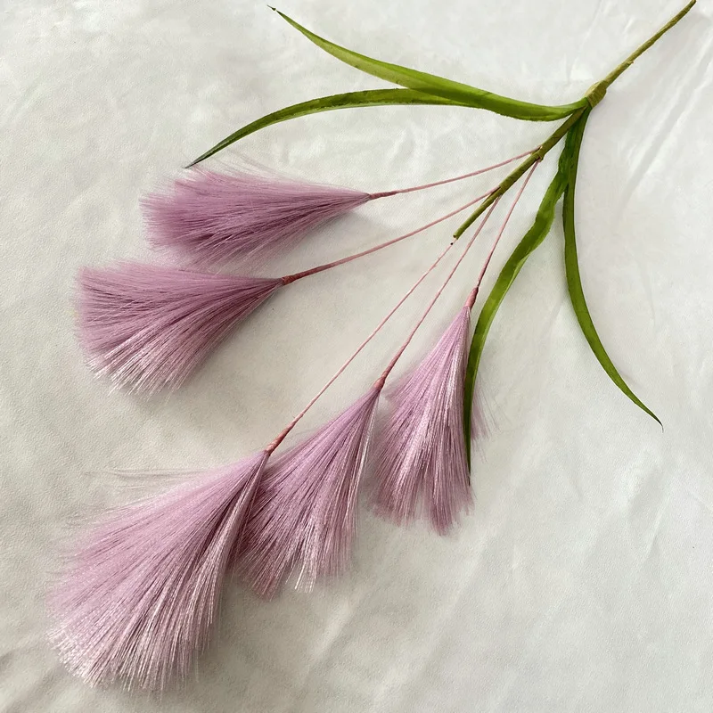 New Design Wholesale 5 Head Artificial Pampas Reed Flowers For Wedding Home Party Decoration