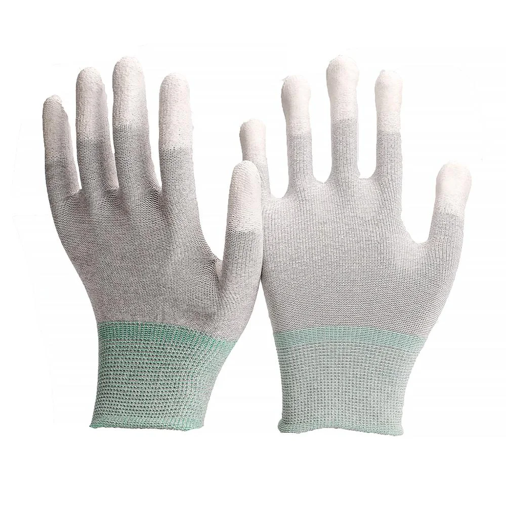 Wholesale Customizable Carbon Fiber Liner pu fingers ESD Anti Static Gloves