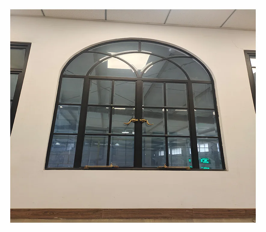 Простая Входная стальная французская кованая железная дверь внешняя Роскошная и окно из кованого железа