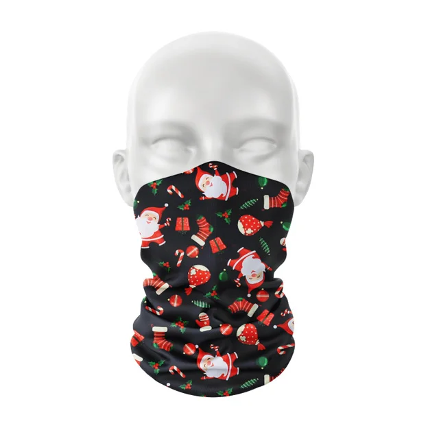 Christmas Face Cover Mouth Sun UV Protection Scarf Neck Gaiter Seamless Bandanas for Dust Outdoors Festival