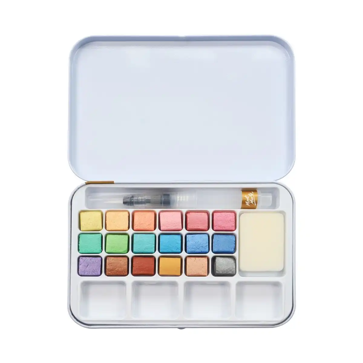 Mont Marte watercolor cake Metallic Watercolour Cake Set in Tin 21pc