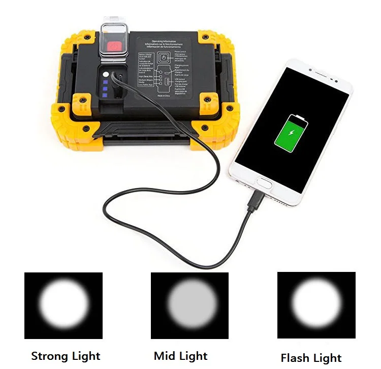 12V Portable 8W/15W usb rechargeable battery inspection lamp cob Led work light