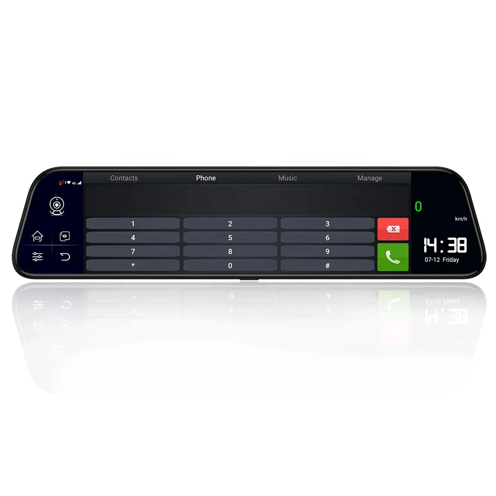 12 Inch Smart Rear View Mirror ADAS 4G GPS Car DVR Dual Camera