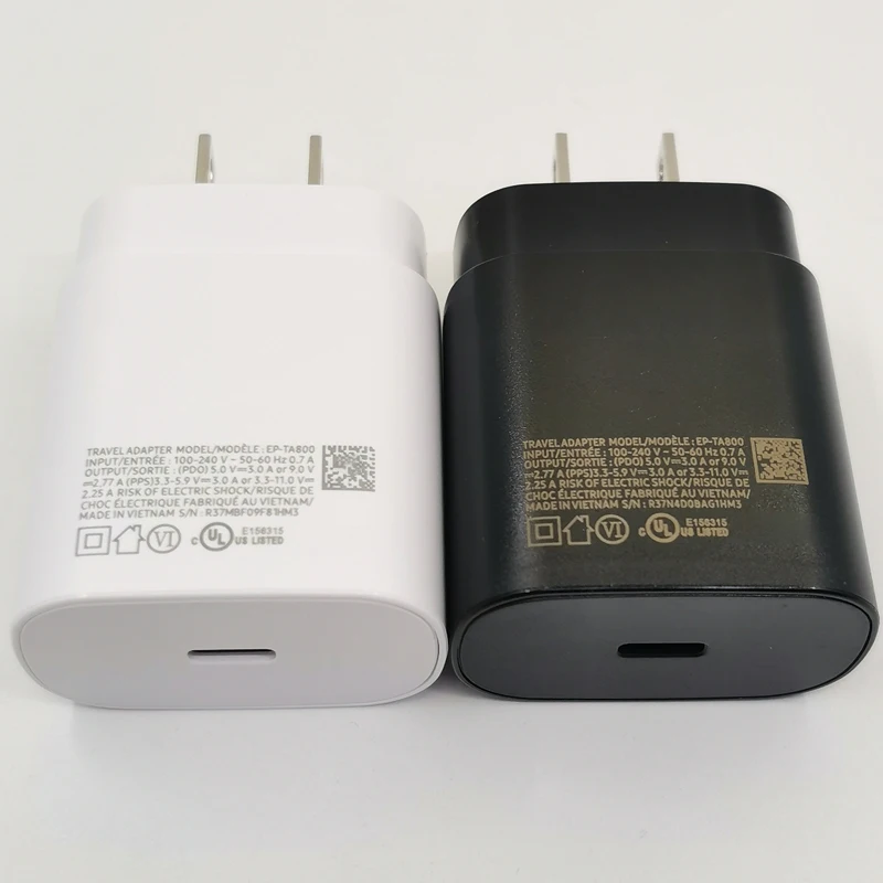 EP-TA800 For Samsung Usb Type C Pd 25W EU Charger Fast Charge Cable For S21 S21+ S20 FE Note 20 Ultra 10 10+ M51 A71 A52