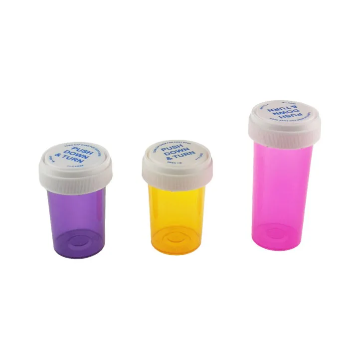 Wholesale 16DR 20DR 30DR Push Down Turn Bottle Translucent Plastic Medical Vial with Reversible Cap