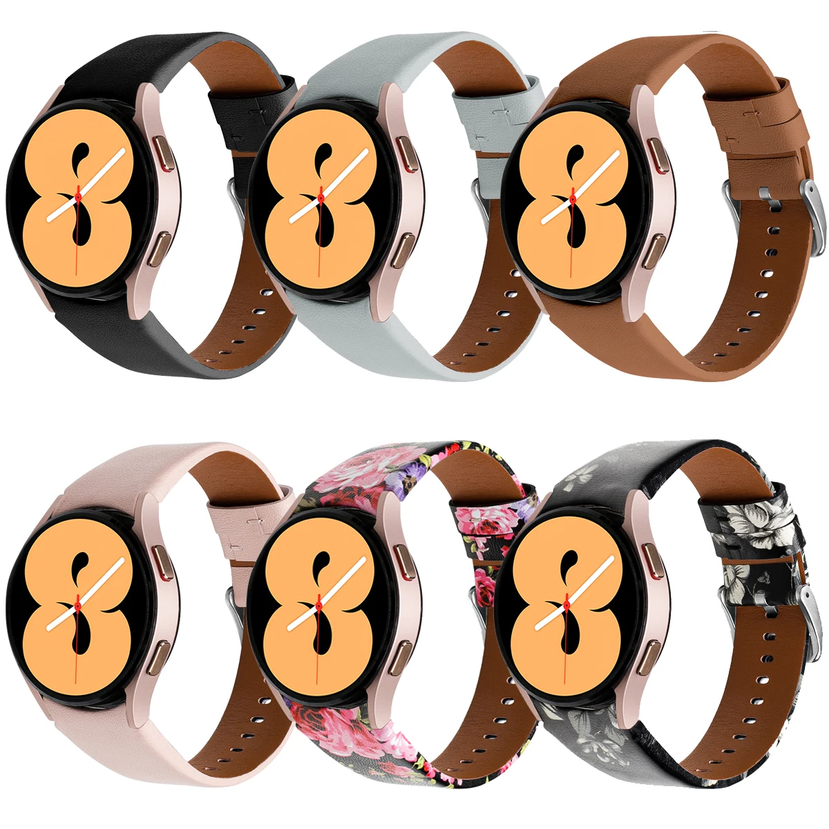 Genuine Leather Band Quick Release Adjustable Sport Replacement Band Strap for Galaxy Watch 4 Classic 42/46mm /Watch 4 40/44mm