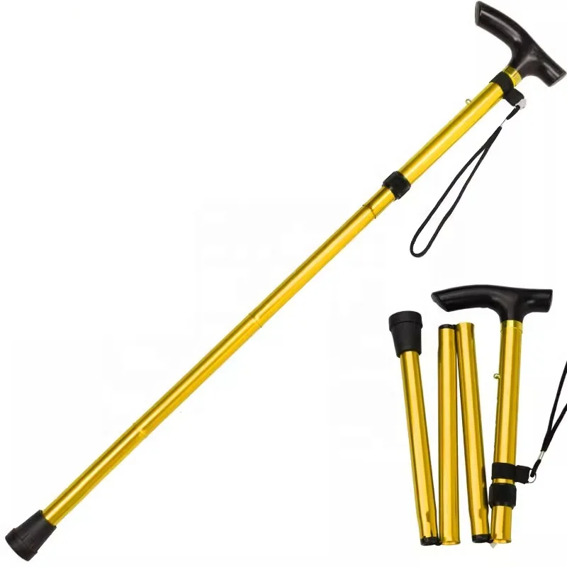 Folding climbing stick Carbon fiber five-section telescopic folding stick Ultra-light hiking outdoor walking stick