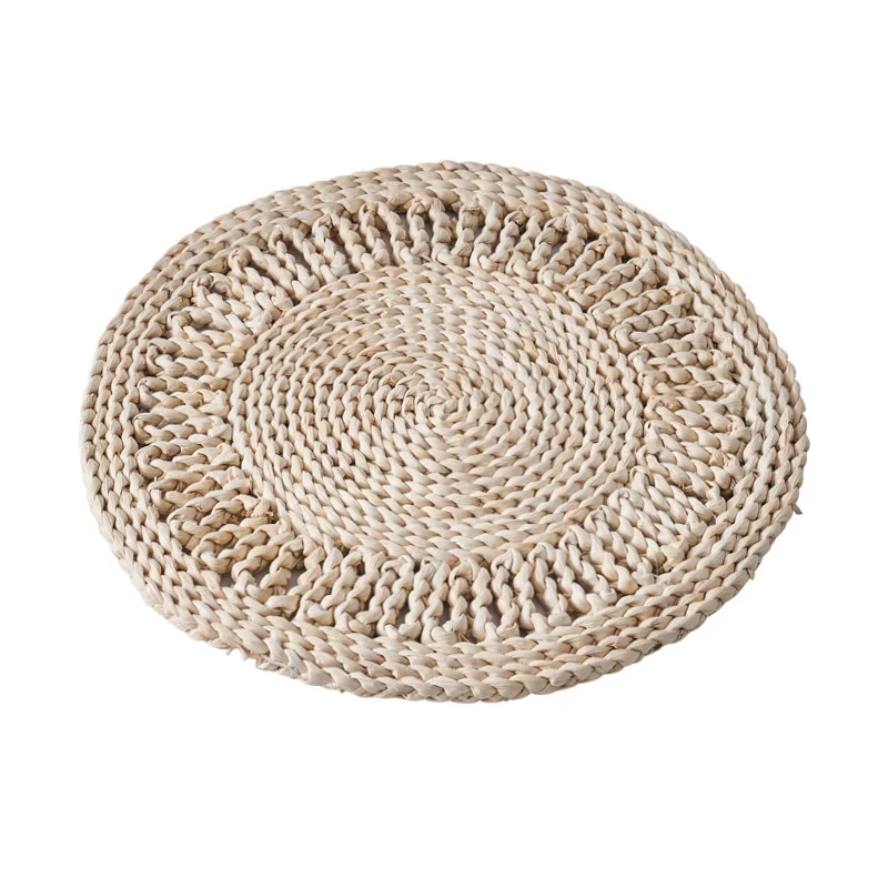 Factory direct sale corn husk hand-woven insulated household coffee table straw table mat pot mat