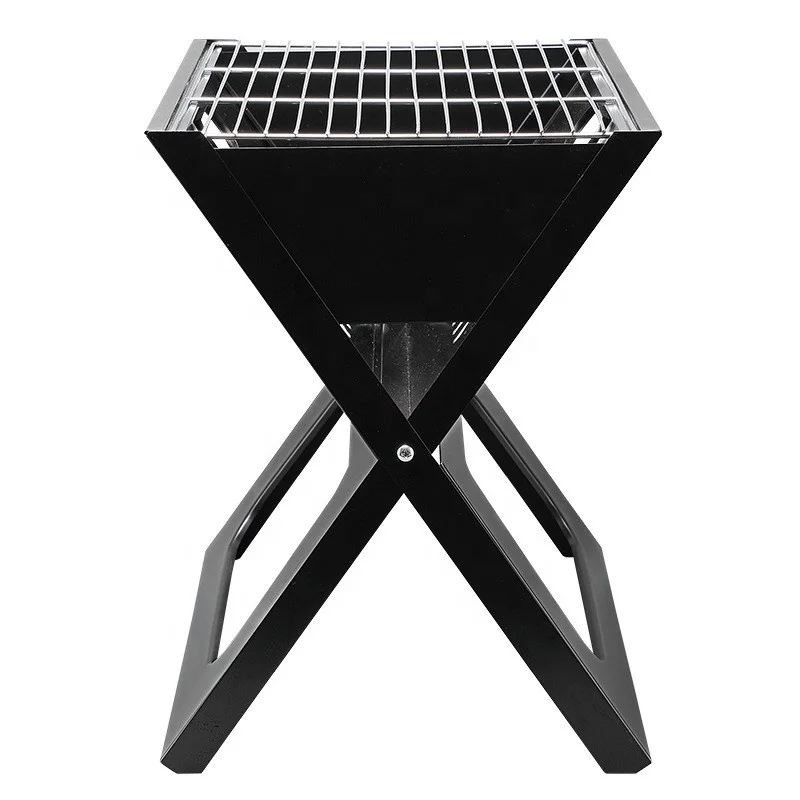 Portable foldable outdoor camping grill charcoal bbq grill notebook portable small folding grill