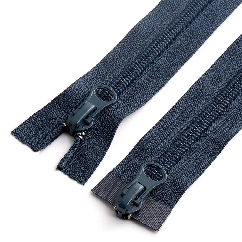 Premium Quality Dark Blue Detachable Nylon Two-Way Separator Zippers For Garments And Bags