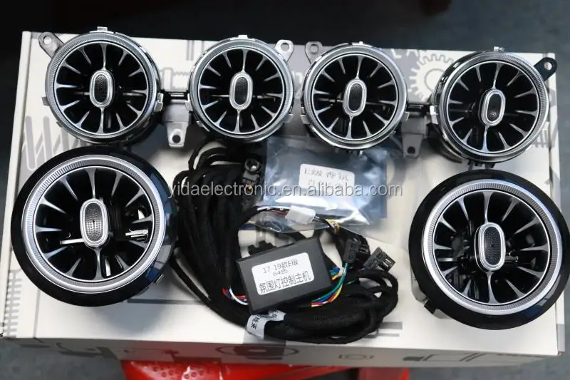 Auto Air Conditioning Turbine Air Vent Outlet With 64 Color Led Interior Ambient light For Mercedes-Benz E-class W213