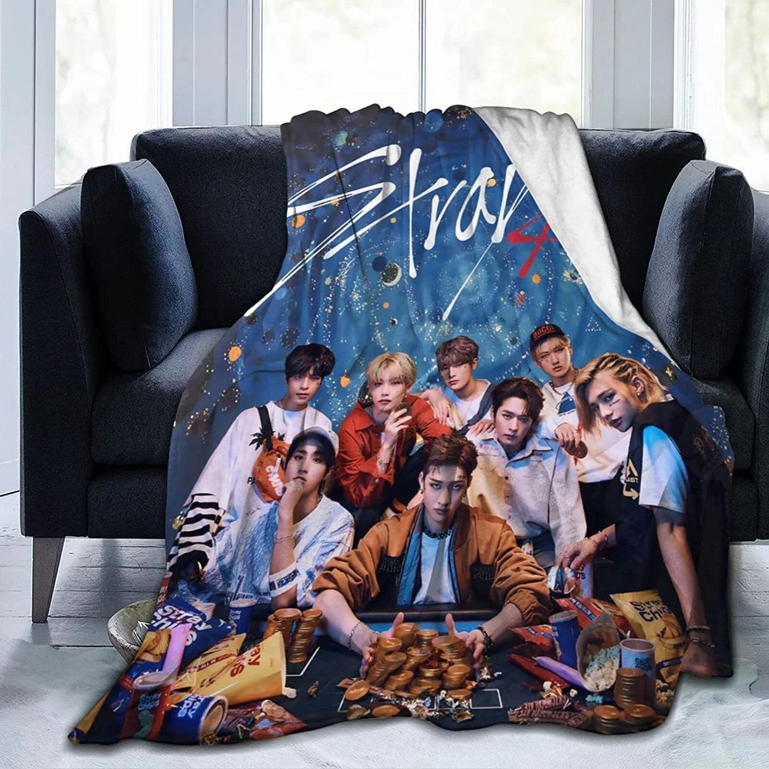 Детское 3D одеяло Kpop Stray Фланелевое дышащее в Корейском стиле супертеплые постельные принадлежности для путешествий