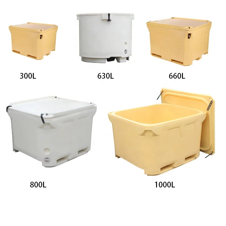 300L/630L/660L/800L/1000L Rotomolded Double Wall LLDPE Insulated Pallet Bin for Fish&Meat