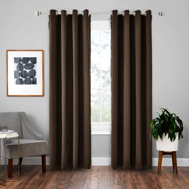 Factory Room Coffee Curtain Wear Rod Short blackout fabric for curtains living room