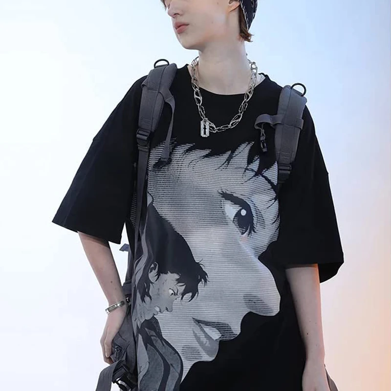 Unisex Summer Style Anime Print Tops Casual Short Sleeve T-Shirt with O-Neck Design 3D Digital Printing Customizable