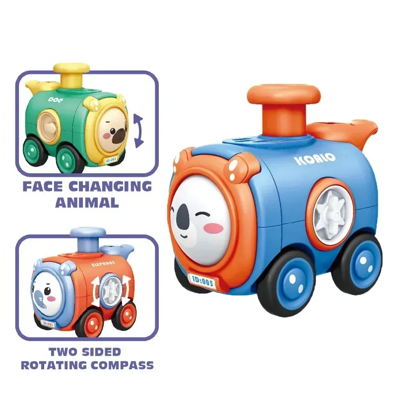 2023 new baby inertial car toy interactive game press friction car mini cartoon animal car children 3-8